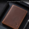 Vintage Genuine Leather Passport Holder with RFID Blocking