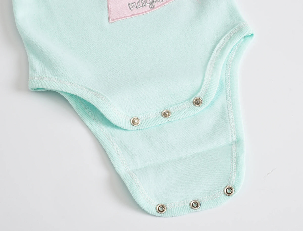 Cotton Short Sleeve Baby Bodysuits – Floral Print, 0-12 Months