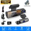 A black 1080P dash cam device with a clip, showing various components and features like motion detection and G-sensor.