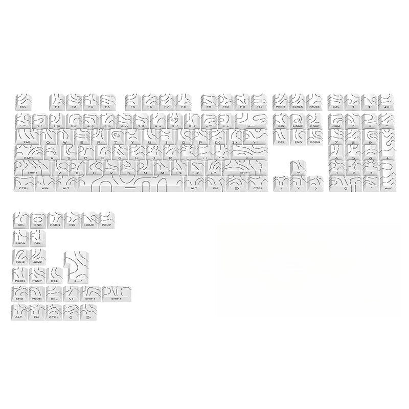 Contour Lines Keycap Set - Cherry Profile PBT, Side-Lit for Mechanical Keyboards