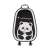 Black and white panda themed car seat cover set with headrest pillows