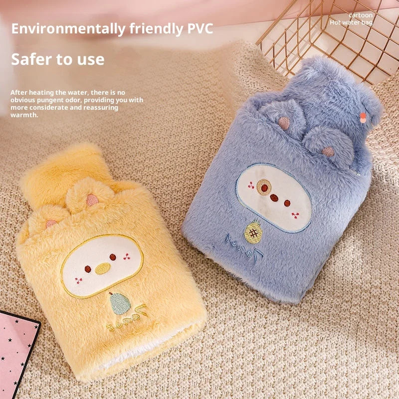 Adorable Plush Hot Water Bottle with Cozy Animal Cover