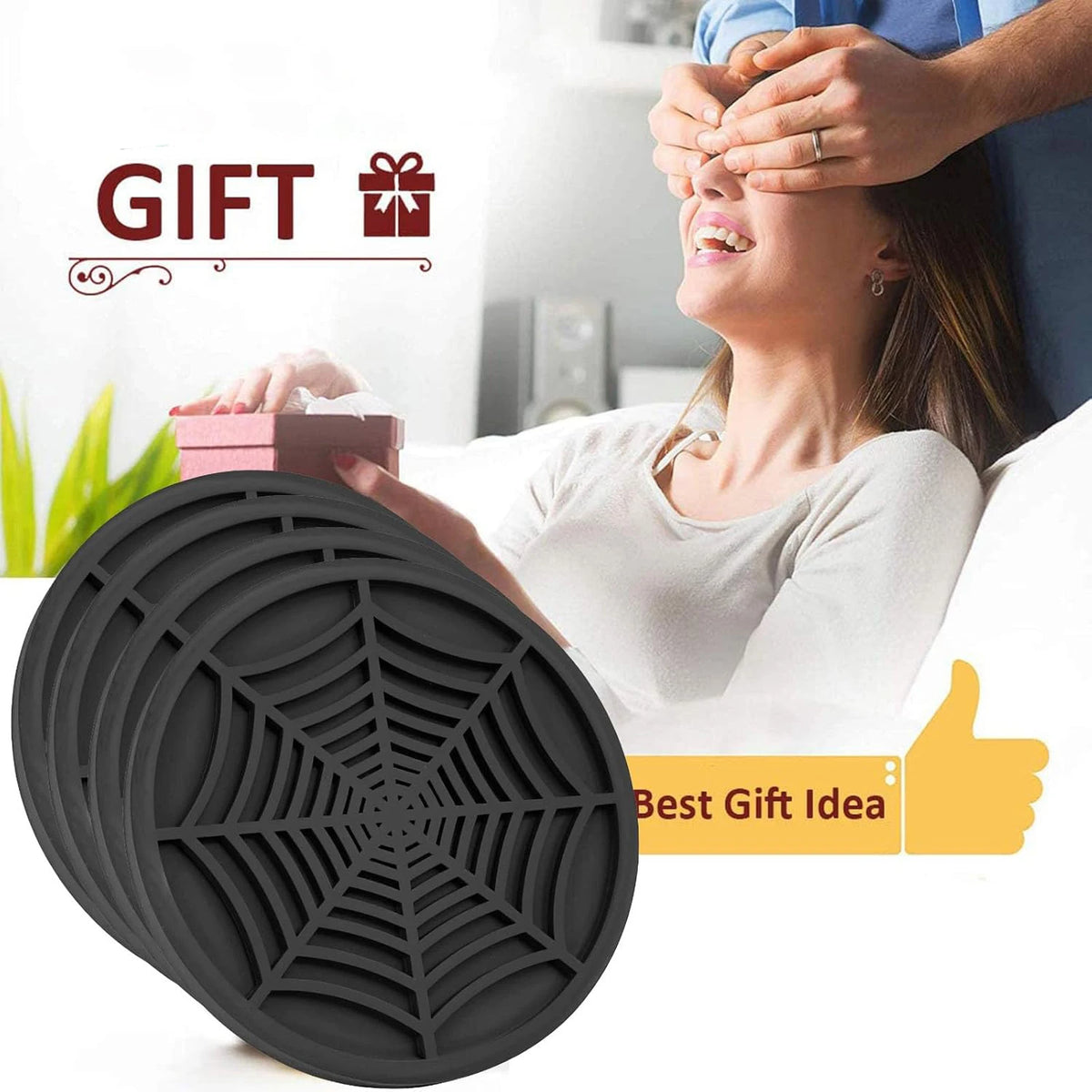 Spider Web Silicone Coasters for Car Cup Holders