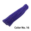 Purple chenille craft stems or pipe cleaners labeled Color No. 16