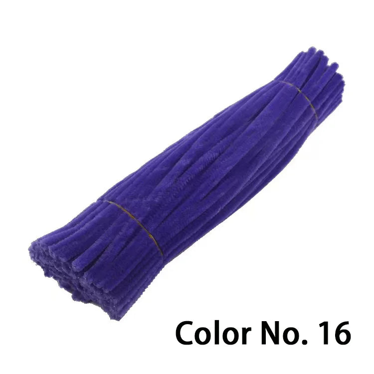 Purple chenille craft stems or pipe cleaners labeled Color No. 16