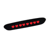Black brake light sticker with red heart accents for cars