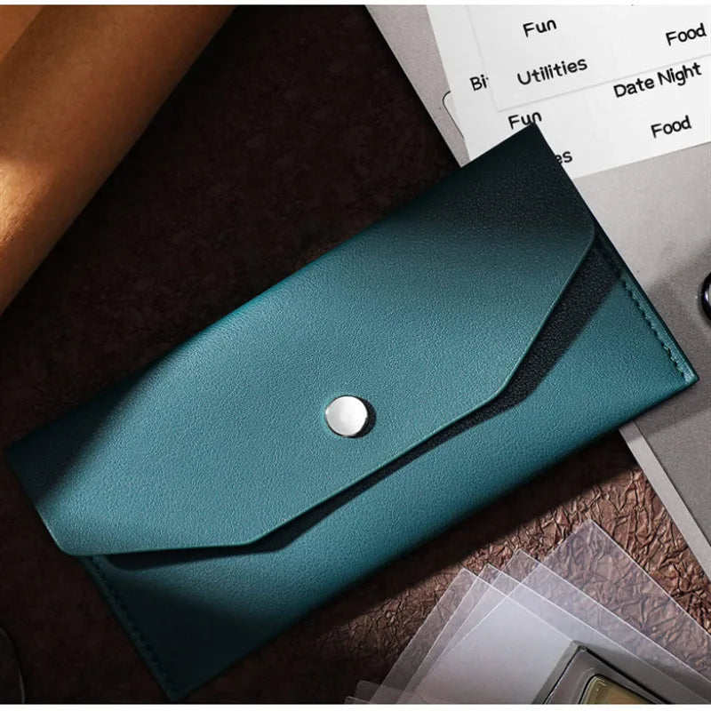Slim PU Leather Envelope Wallet