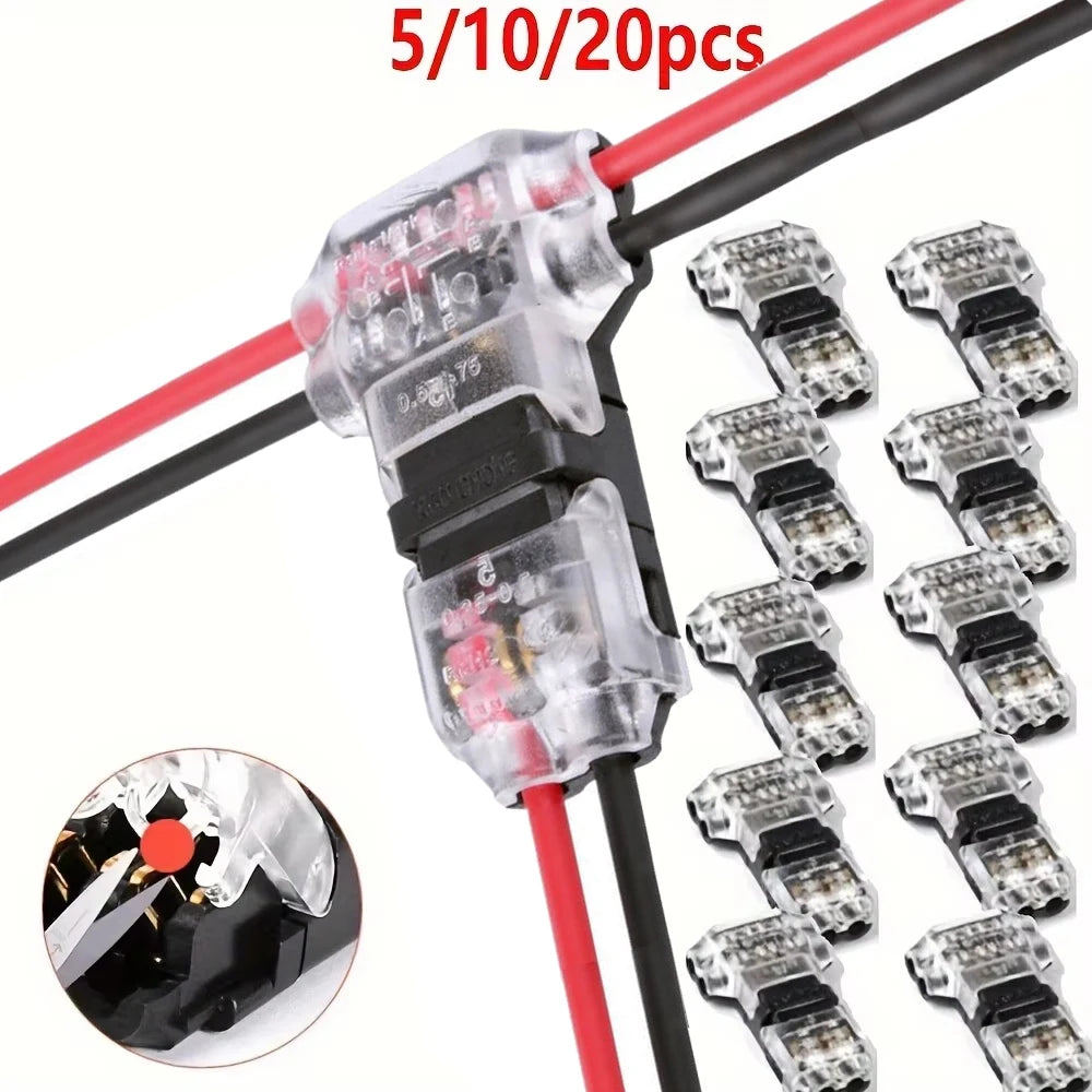 A set of 10 quick wire connectors with red and black wires, including a connector and multiple terminals.