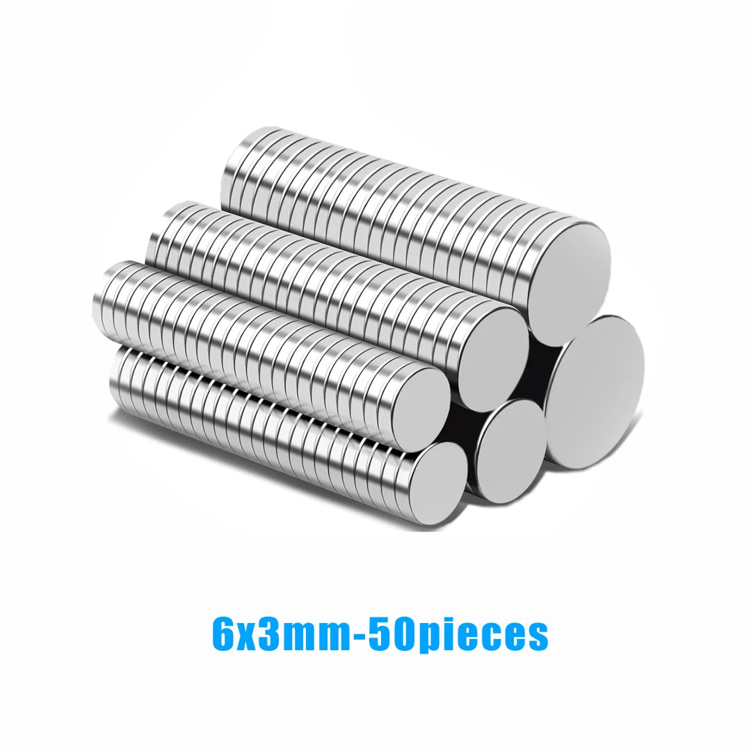 50 pieces of 6x3mm refrigerator magnets stacked together