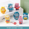 Wooden Lacing Beads Set for Kids with Animal, Fruit, Letter & Number Shapes