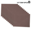 A stack of ten sheets of brown chemical smoke magic paper, labeled B, arranged in a fan shape.