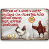 Retro Funny Chicken Farm Metal Sign for Kitchen and Coop