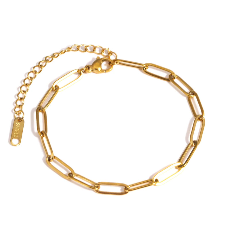 Gold-Plated Stainless Steel Link Bracelet