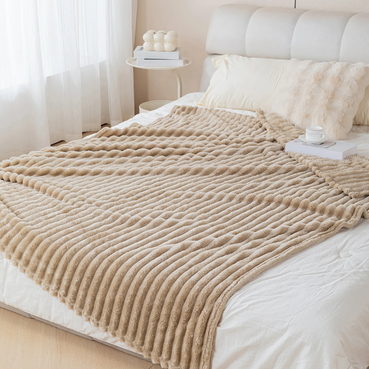 Ultra-Soft Striped Flannel Throw Blanket