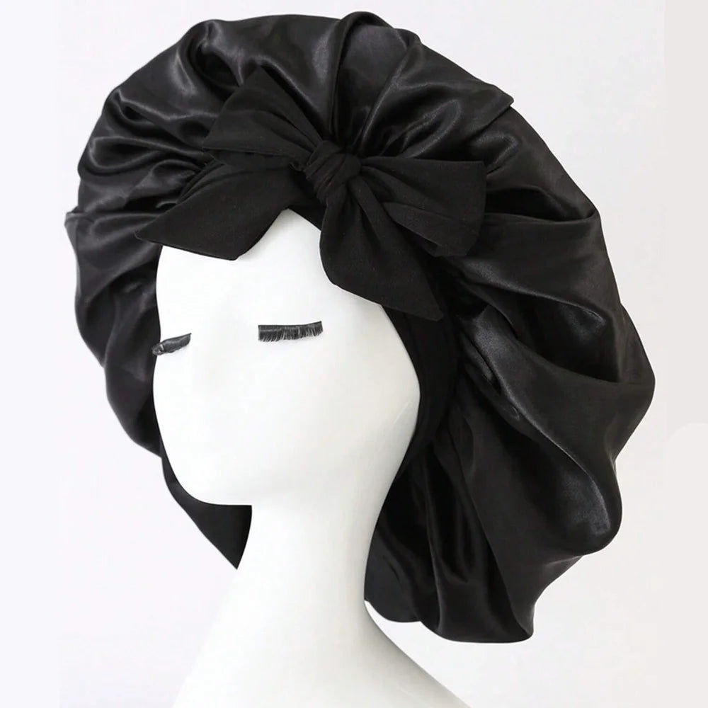 Adjustable Satin Sleep Bonnet with Tie Band