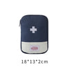 Navy blue portable mini first aid kit organizer bag with a white cross symbol and beige accent.