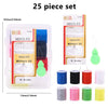 A 25 piece set of sewing needles including gold-eye and milliners for various fabrics.