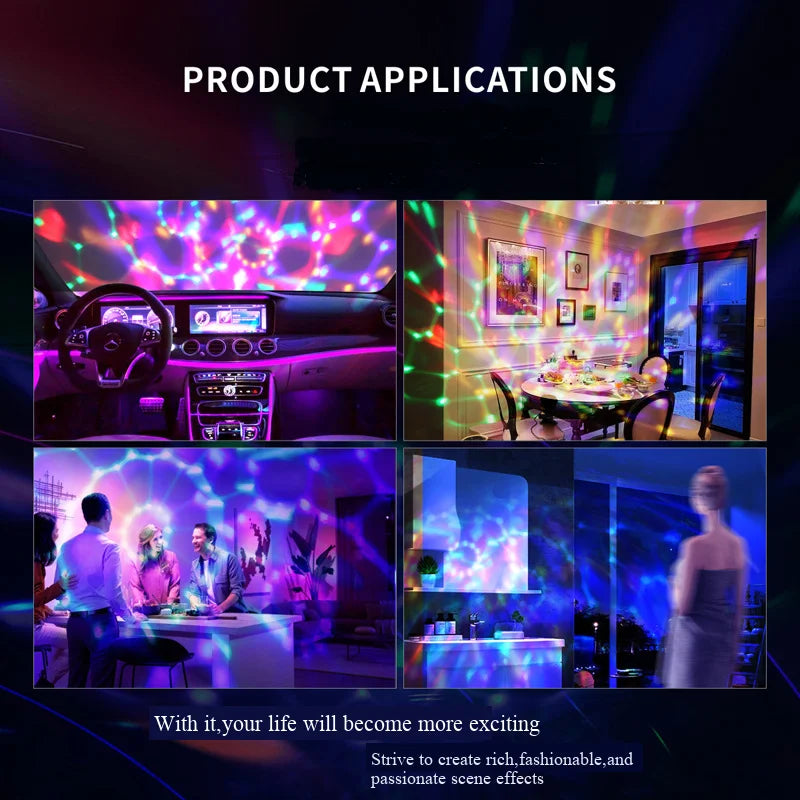Various scenes showing the product's applications including car interior, home decor, and personal use.