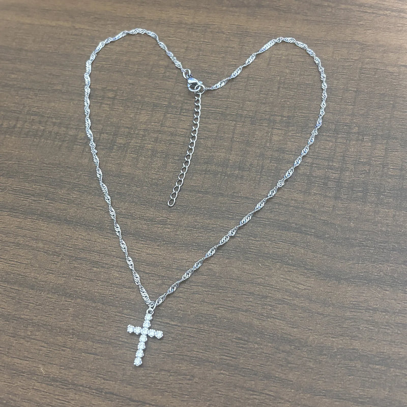 18K Gold-Plated Stainless Steel Cross Necklace