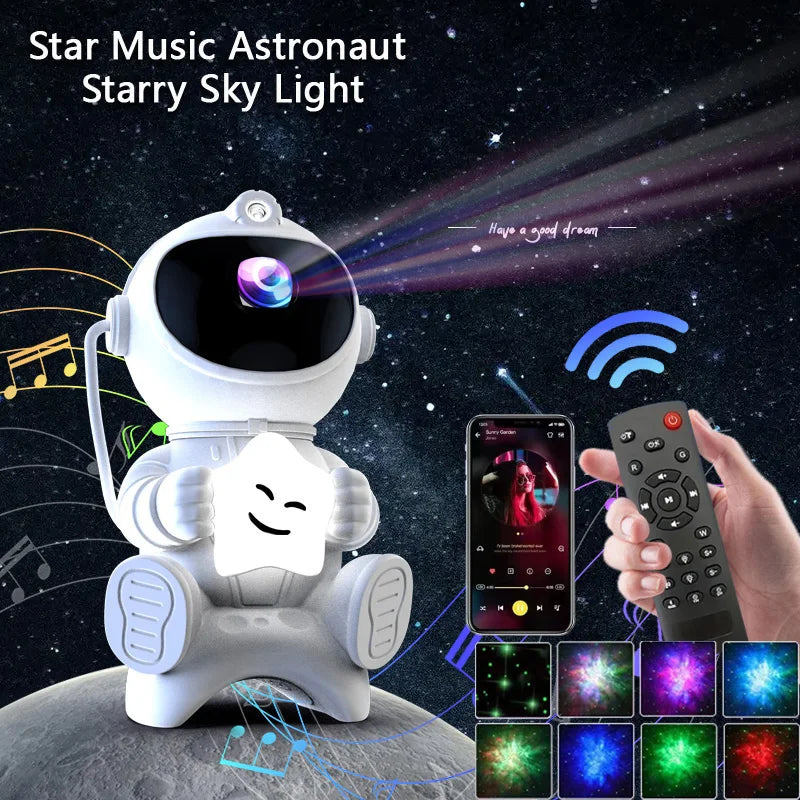 Astronaut LED Star Projector Night Light with Bluetooth Speaker