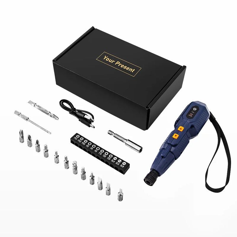 Cordless Electric Screwdriver with LED Lights & USB Rechargeable