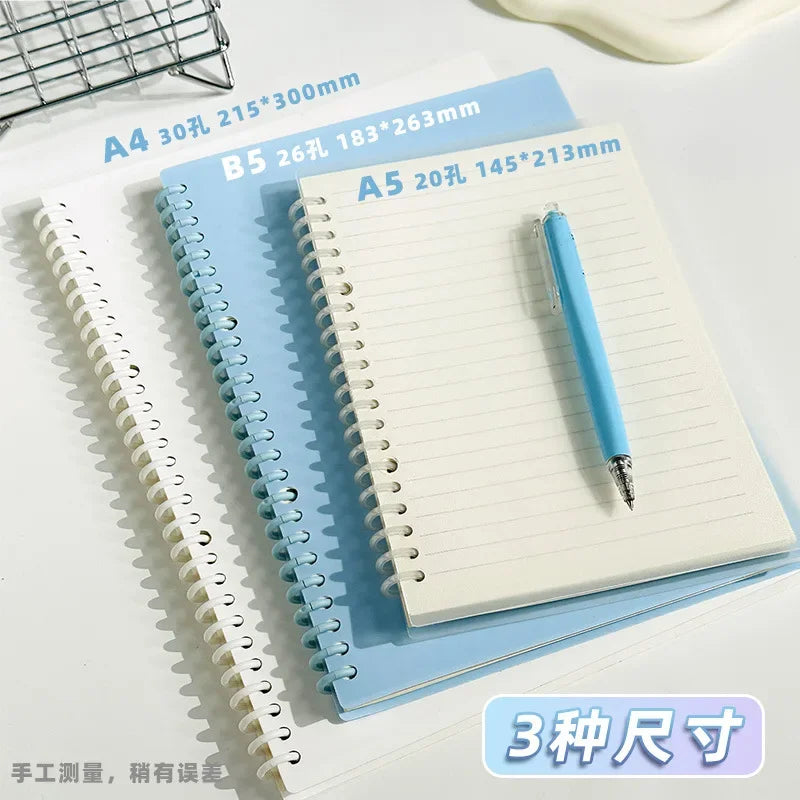 Macaron Detachable Spiral Notebook – 60 Sheets, A4/A5/B5