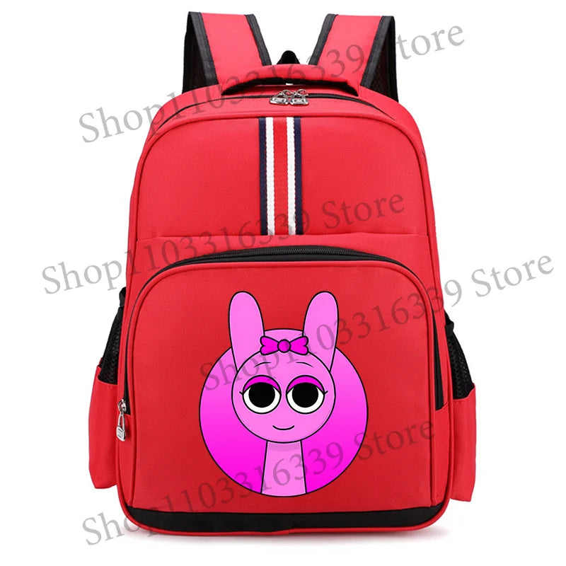 Sprunki Cartoon Backpack – Large Capacity Rucksack for Teens and Adults