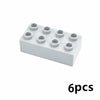 A white set of six chunky building blocks for kids.