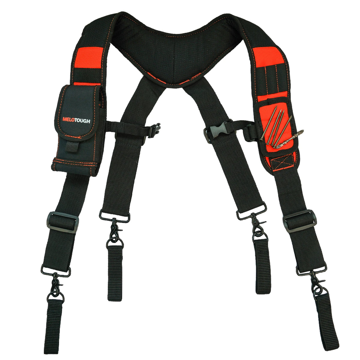 Heavy-Duty Padded Tool Belt Suspenders with Detachable Phone Holder