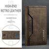Vintage Leather Trifold Wallet with Magnetic Closure