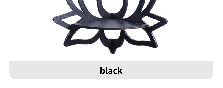 Handcrafted Lotus Wooden Wall Shelf with Cutout Design