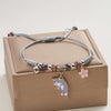 Enamel Cat & Flower Charm Bracelet
