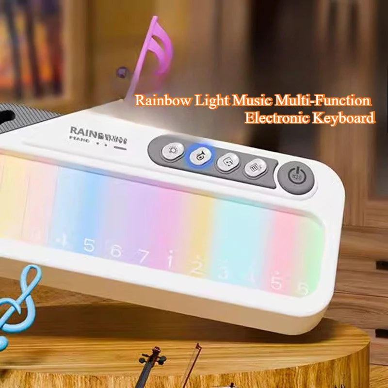 Glowing Rainbow Piano Keyboard Toy with 13 Melodies