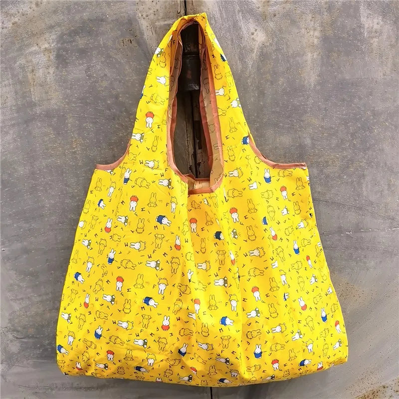 Foldable Eco-Friendly Shopping Bag with Cartoon Print