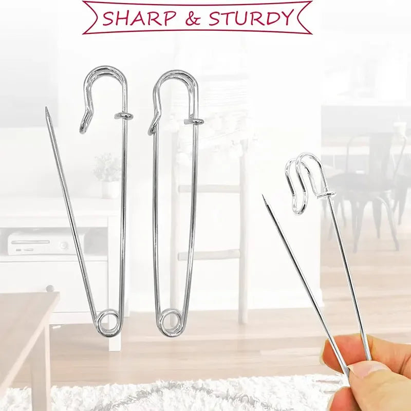 Extra-Large Heavy Duty Stainless Steel Safety Pins (3 inches)