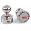 Silver neodymium magnetic pushpin with a 16mm shaft and a 12mm head.