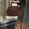 Vintage PU Leather Crossbody Shoulder Bag – Solid Color Retro Handbag