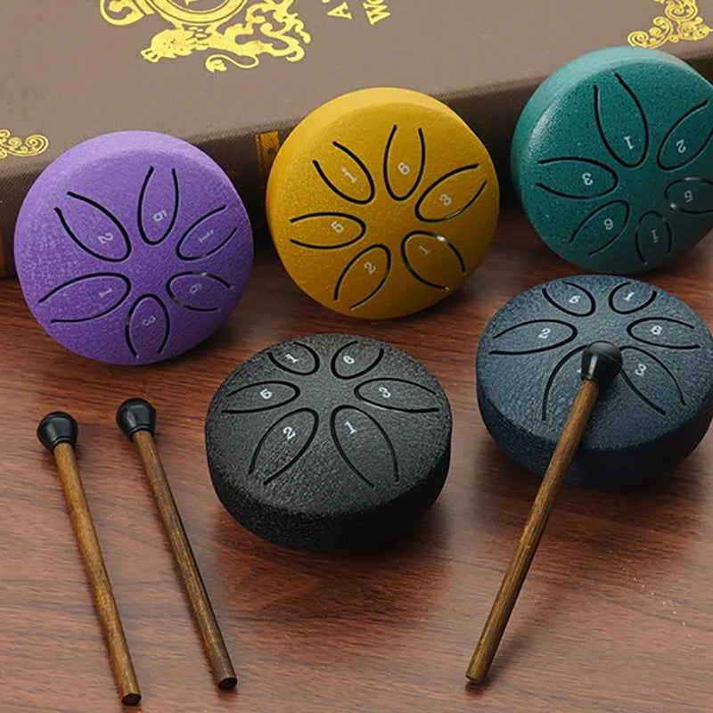 6-Note Steel Tongue Rain Drum for Outdoor Meditation & Relaxation