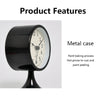 Nordic Metal Round Alarm Clock with Silent Movement and Nightlight