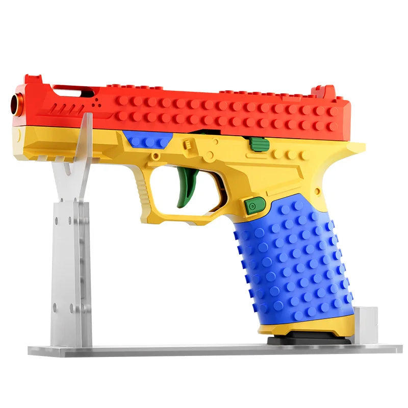 Continuous Fire Building Block Pistol with Ejecting Shells