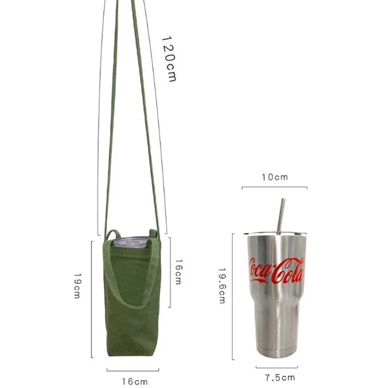Sac bandoulière en toile pour gourde portable