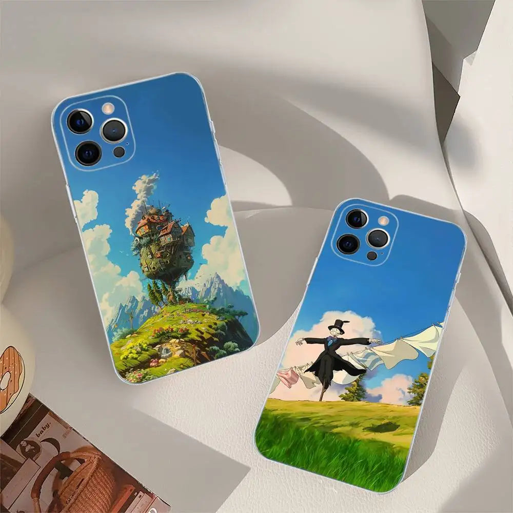 Howl's Moving Castle TPU Phone Case with Shockproof Clear Back