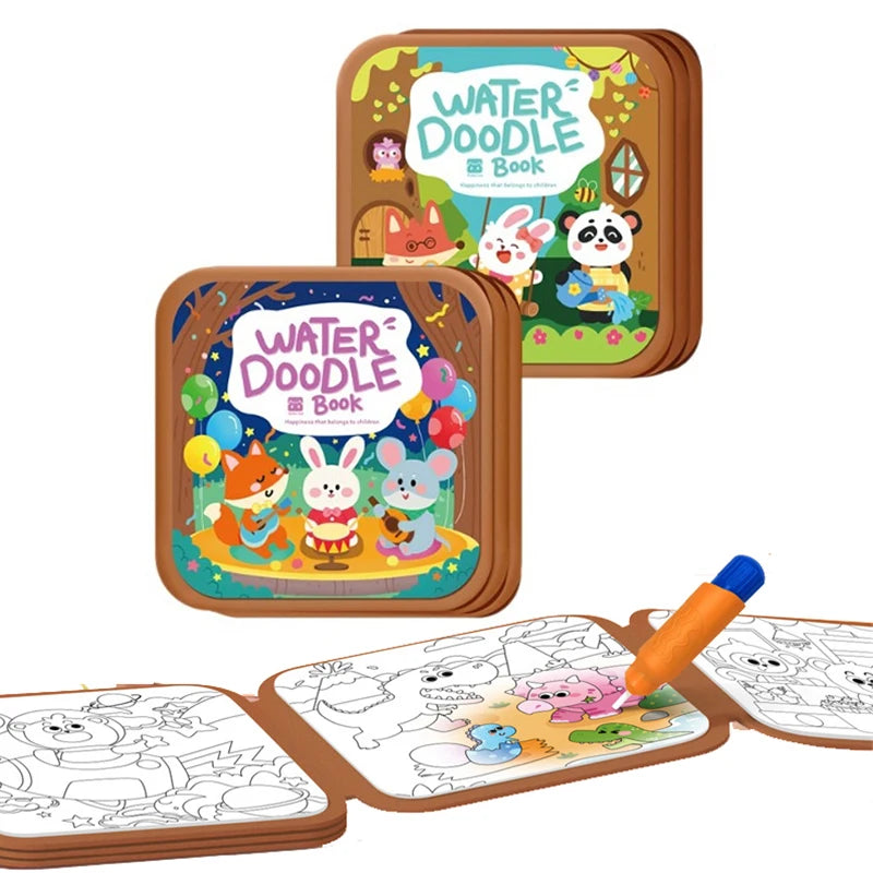 Set wiederverwendbare Wasser-Doodle-Bücher mit niedlichen Tierfiguren wie Panda, Fuchs und Hase.