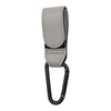 Gray PU leather baby bag organizer and hook for a stroller