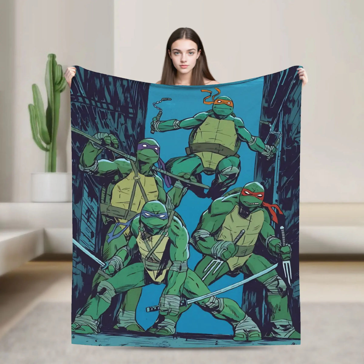 TMNT Graphic Flannel Throw Blanket