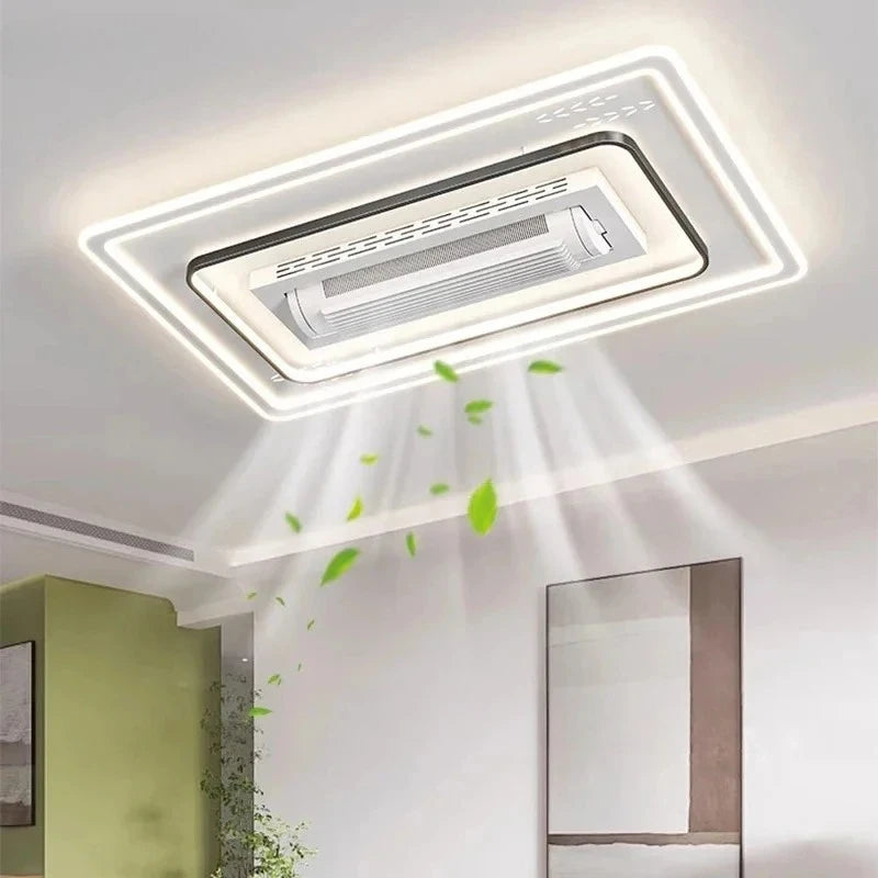 Modern Invisible Bladeless Ceiling Fan Light with Remote Control