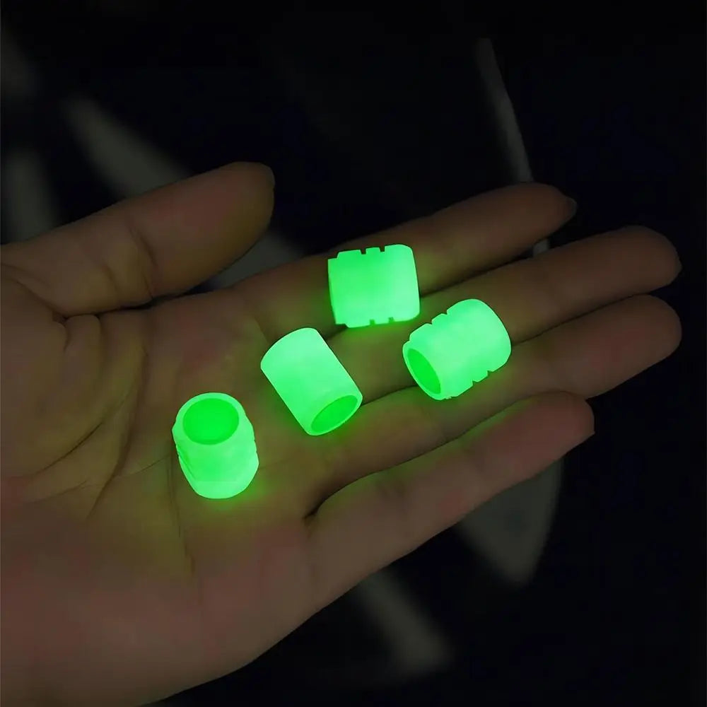 Glow-in-the-Dark Tire Valve Caps (8-Pack)