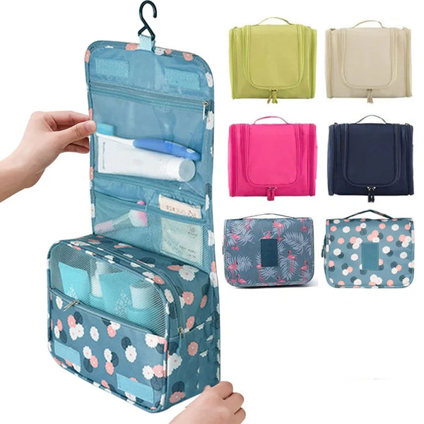 Floral Print Waterproof Hanging Travel Toiletry Bag