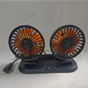 Dual-Head USB Car Fan with Adjustable Speed