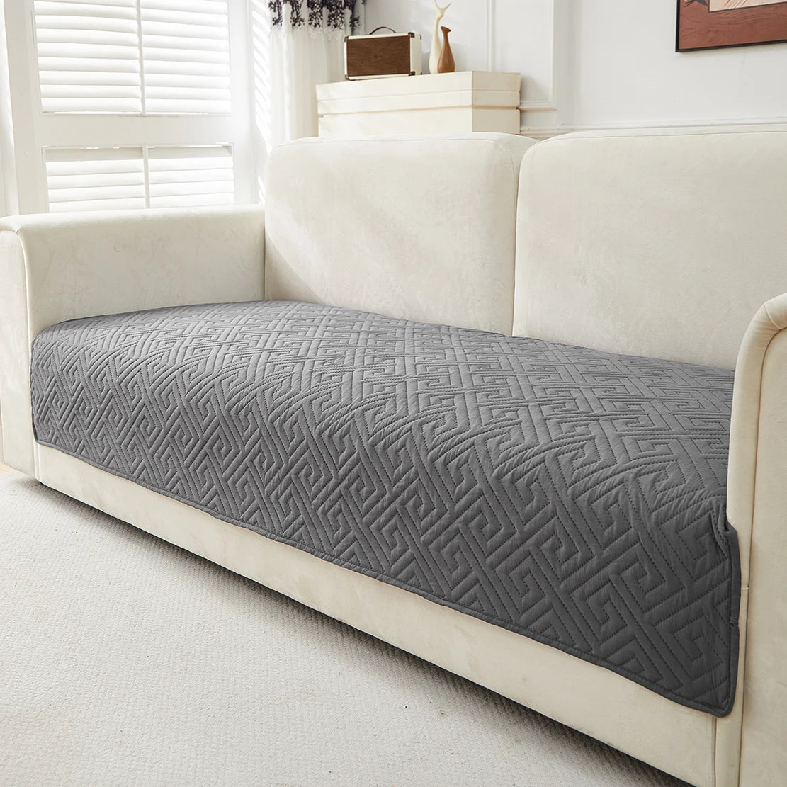 Geometric Quilted Sofa Cover – Soft, Stretchable Protection for Any Seat